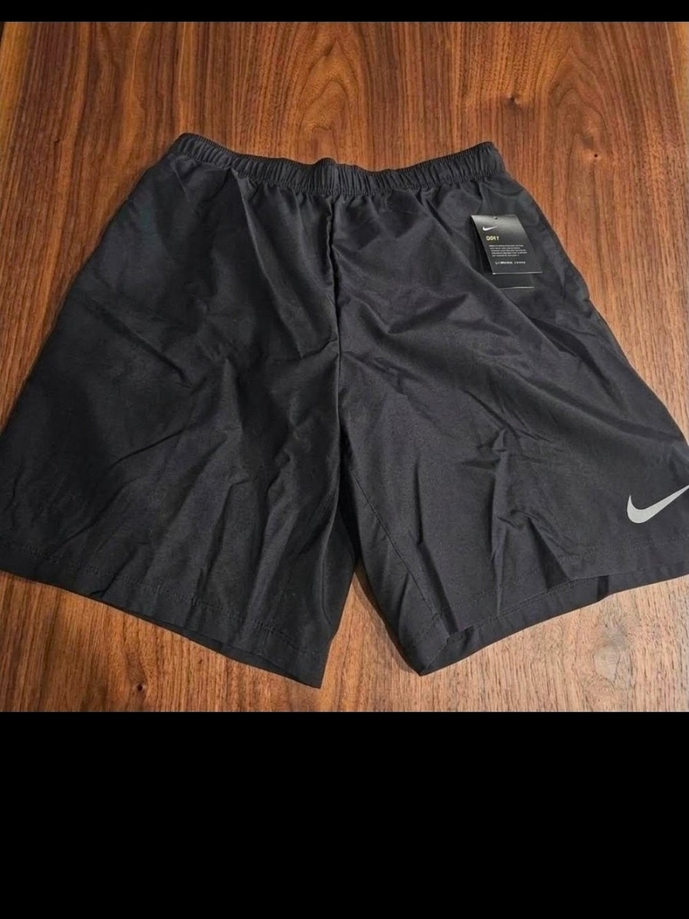Nike Mens Black Athletic Shorts with Reflective Swoosh